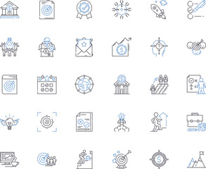 Joint administration line icons collection. Collaboration, Partnership, Shared, Coordination, Cooperation, Joint, Attachment vector and linear illustration. Generative AI