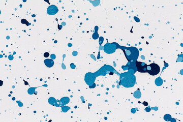 Blue paint drops texture background blue color