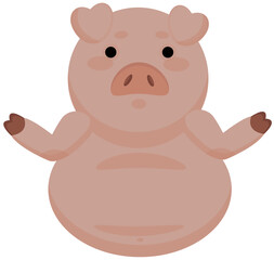 Obraz na płótnie Canvas funny pink pig sticker i dont know