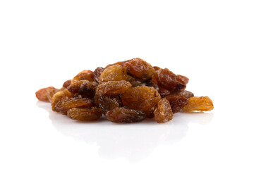 Obraz premium Sweet raisins on white
