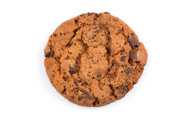 Chocolate chip cookie isolated on white
