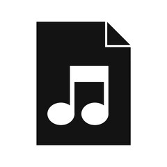 AUDIO File Black Icon, Flat Design Style