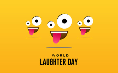 World Laughter Day, world laughter day illustration with emoji expressions.