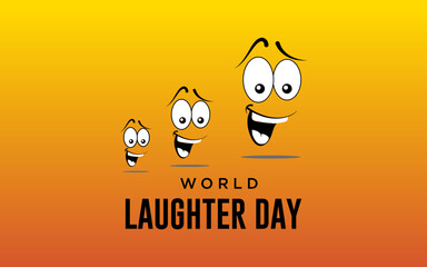 World Laughter Day, world laughter day illustration with emoji expressions.