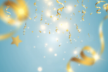 Obraz na płótnie Canvas Illustration of falling confetti on a transparent background.