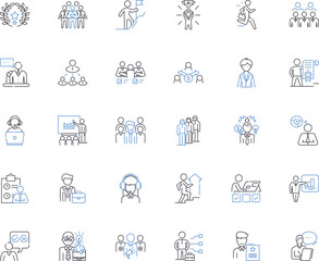 Fellowship line icons collection. Bonding, Community, Unity, Companionship, Association, Friendship, Alliance vector and linear illustration. Collaboration,Fraternity,Solidarity outline Generative AI