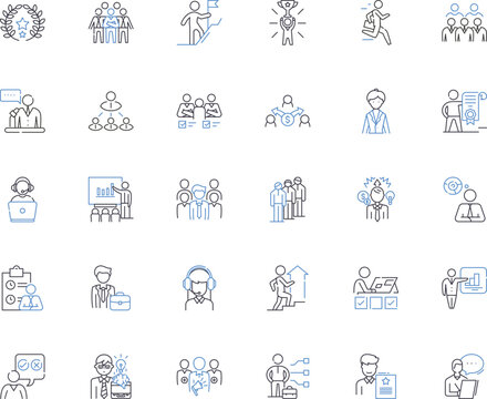 Fellowship line icons collection. Bonding, Community, Unity, Companionship, Association, Friendship, Alliance vector and linear illustration. Collaboration,Fraternity,Solidarity outline Generative AI
