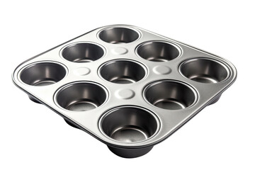 muffin tin isolated on a transparent background, generative ai