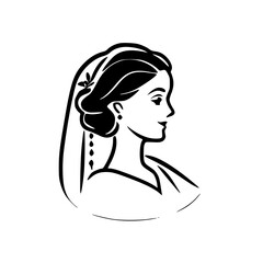 Bridal | Black and White Vector illustration