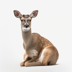 deer, animal, wildlife, mammal, nature, wild, doe, antelope, brown, buck, fawn, grass, park, ears, young, roe, isolated, stag, baby, outdoors, white, fur, white background, safari, whitetail