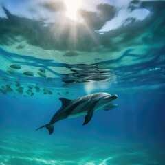 Fototapeta premium dolphins in the sea