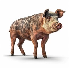 Fototapeta premium Pig isolated on white background (Generative AI)