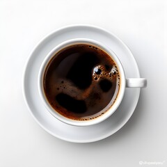 Isolated black cup of coffee on white background
