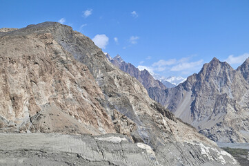 Dramatic Landscape of Karakoram Range Near Passu Glacier in Pakistan