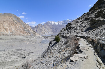 Dangerous Hiking Trails to Passu Glacier in Upper Hunza, Northern Pakistan