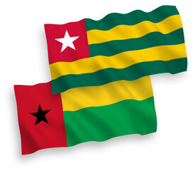 Flags of Togolese Republic and Republic of Guinea Bissau on a white background