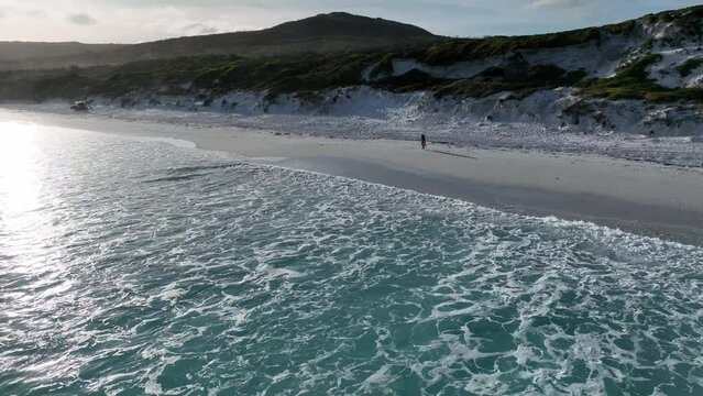 Beautiful Dron shot of beach in Esperance Australia
