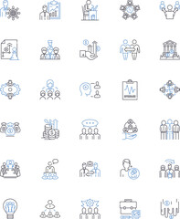 Decision and verdict line icons collection. Verdict, Decision, Judgment, Choice, Ruling, Conclusion, Determination vector and linear illustration. Outcome,Resolution,Selection outline Generative AI