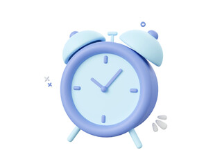 Fototapeta na wymiar 3d cartoon design illustration of alarm clock isolated icon, reminder alert concept.