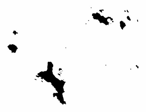 Seychelles map silhouette