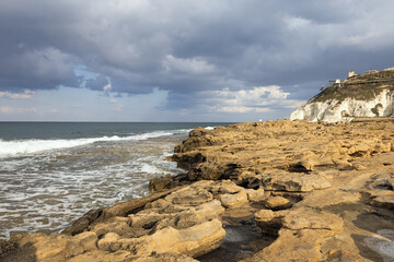 Coast of the mediterranean sea in the north of Israel