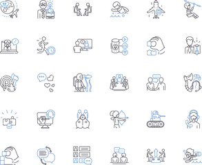 Discovery line icons collection. Exploration, Insight, Revelation, Uncovering, Observation, Analysis, Investigation vector and linear illustration. Finding,Detection,Detection outline Generative AI
