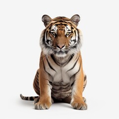 a tiger in a white background