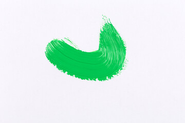 green stroke of the paint brush