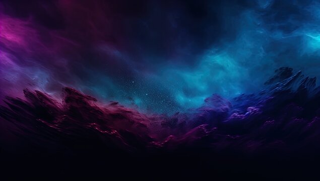 Celestial Dreamscape: Blue and Purple Digital Gradient Night Sky with Metallic Hues, in 8K created with generative AI technology