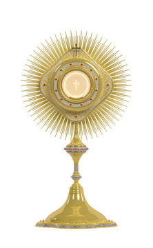 Jesus Cristo no ostens&radic;&ge;rio presente no Sacramento da Eucaristia - Ilustra&radic;&szlig;&radic;&pound;o 3D