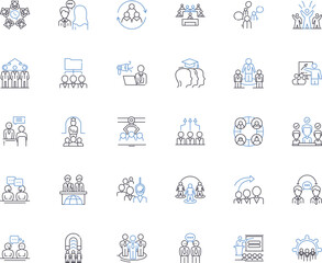 Business Deal line icons collection. Negotiation, Agreement, Contract, Partnership, Collaboration, Trade, Merger vector and linear illustration. Acquisition,Investment,Deal outline signs Generative AI