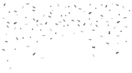 Obraz premium Confetti. Festive silver confetti with hearts.