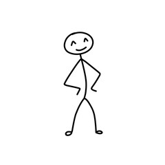 Vector pictogram person, various poses, sketch drawing, stick figures people 