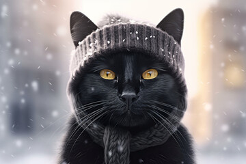 Cute cat in a hat