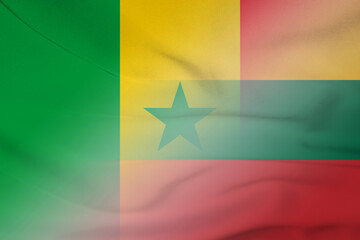 Senegal and Lithuania state flag transborder contract LTU SEN © dmitriy