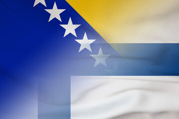 Bosnia and Herzegovina and Finland political flag international negotiation FIN BIH
