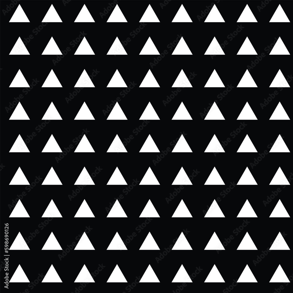 Aufkleber abstract seamless white triangle repeat pattern with black bg.
