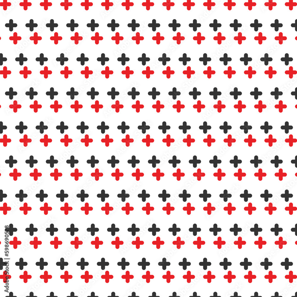 Poster abstract seamless geometric red grey plus pattern.
