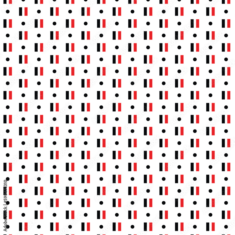 Poster abstract seamless black red equal dot repeat pattern.