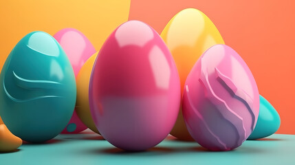 Creative Easter concept, Bright color. Generative Ai