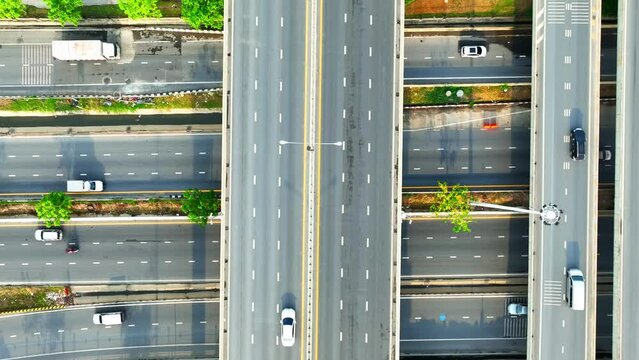 Interchange roads are designed to ensure safety, efficient traffic flow. The specific design of an interchange depends on factors such as the volume of traffic, and geographical constraints. Drone
