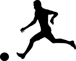 Fototapeta na wymiar Illustration, football player black and white silhouette