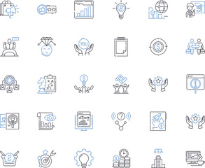 Wisdom and Insight line icons collection. Intuition, Perception, Enlightenment, Knowledge, Enlightenment, Understanding, Insight vector and linear illustration. Generative AI