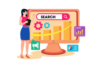 A marketer conducts keyword research to optimize a website's SEO.