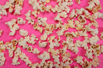 Background, texture of popcorn close-up macro