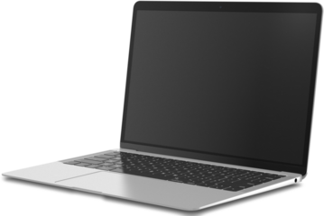 laptop isolated on transparent background with shadow