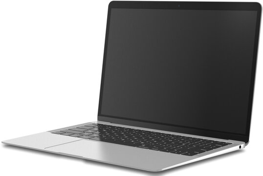 laptop isolated on transparent background with shadow