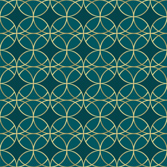 seamless pattern line turquoise with gold background