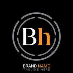 Bh Letter simple logo design vector.