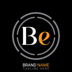 Be Letter simple logo design vector.